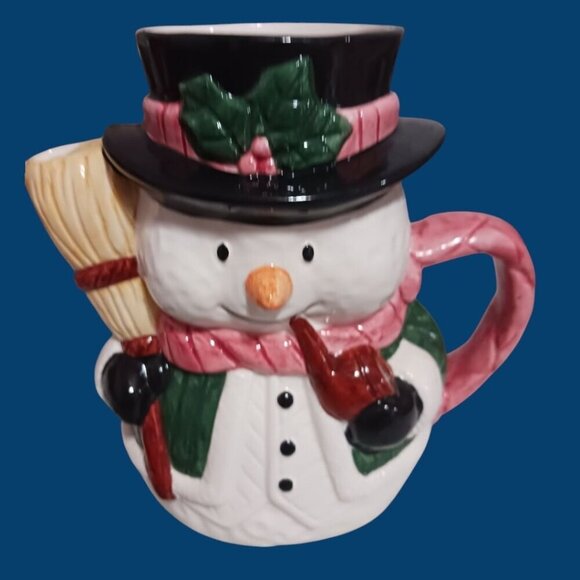 Ceramic Christmas Snowman Pitcher Festive Holiday Tableware Vintage Design - Picture 7 of 11